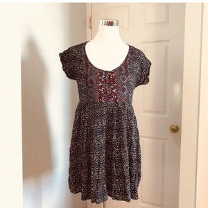 Free People Multi Color Boho Mini Dress Po…